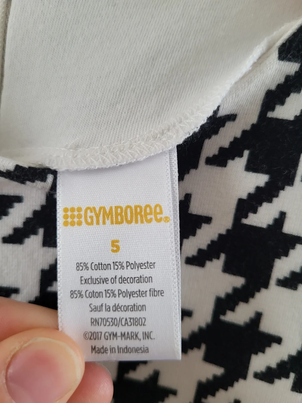 Gymboree Black & White Houndstooth Dress with Yellow Bow